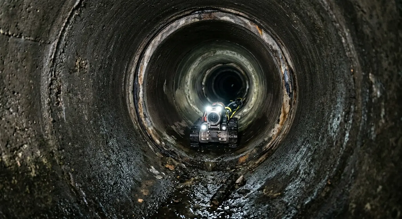 Robotic sewer camera inspecting pipe interior for Drain Snake Service in Hardeeville